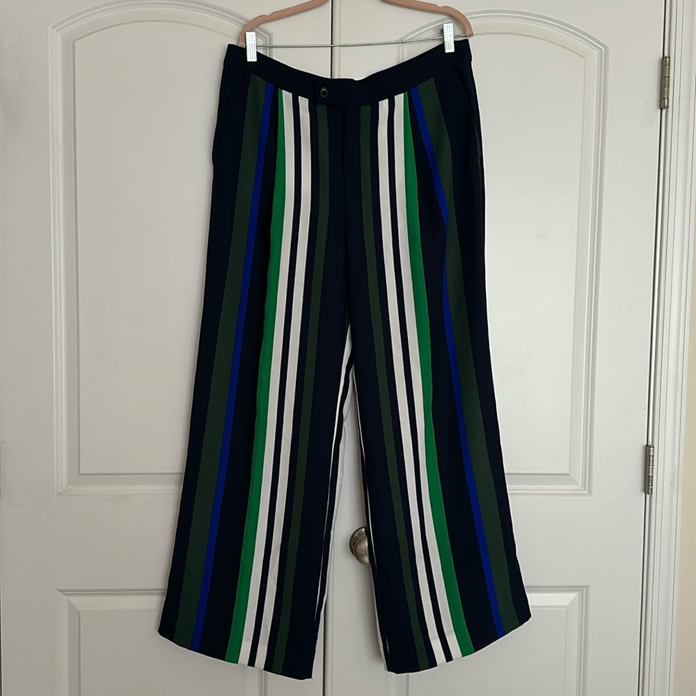 Banana Republic Striped Wide Leg Trousers. Size 14